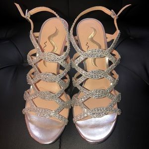 Silver Strappy Heels